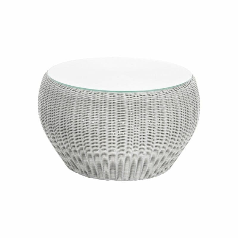 Stern Beistelltisch/Hocker Anny, Gestell Aluminium, Geflecht Vintage weiß