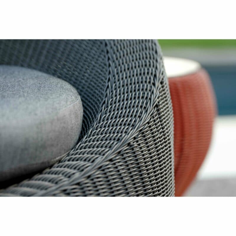 Stern Loungesessel "Anny", Gestell Aluminium, Geflecht basaltgrau, Kissen seidengrau