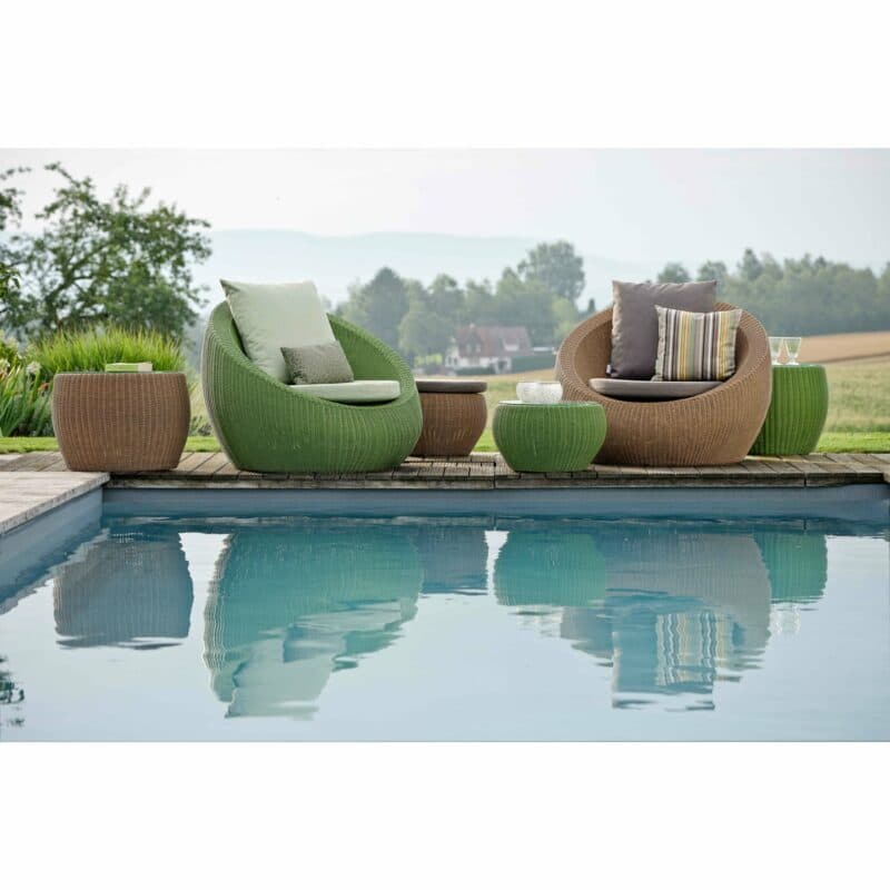 Stern Loungesessel "Anny", Gestell Aluminium, Sitzfläche Geflecht, Kissen 100% Polyacryl