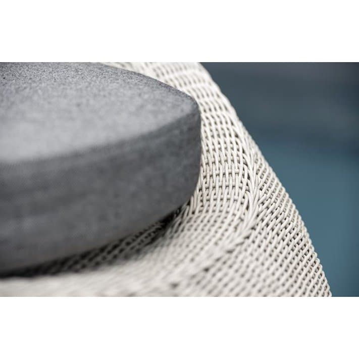 Stern Loungesessel "Anny", Gestell Aluminium, Geflecht Vintage weiß, Kissen seidengrau