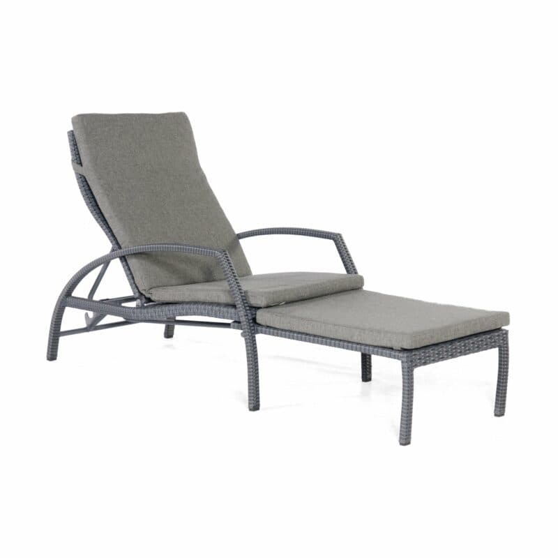 SonnenPartner Deckchair "Mauritius", Polyrattan graphit-schwarz