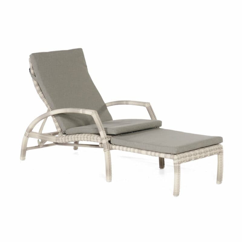SonnenPartner Deckchair "Mauritius", Polyrattan white-coral
