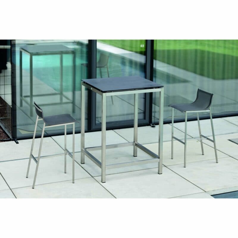 Stern Tischsystem Bartisch, Gestell Edelstahl, Tischplatte HPL Nitro