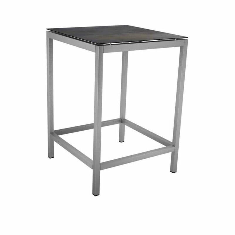 Stern Bartisch, Gestell Edelstahl, Tischplatte HPL Smoky