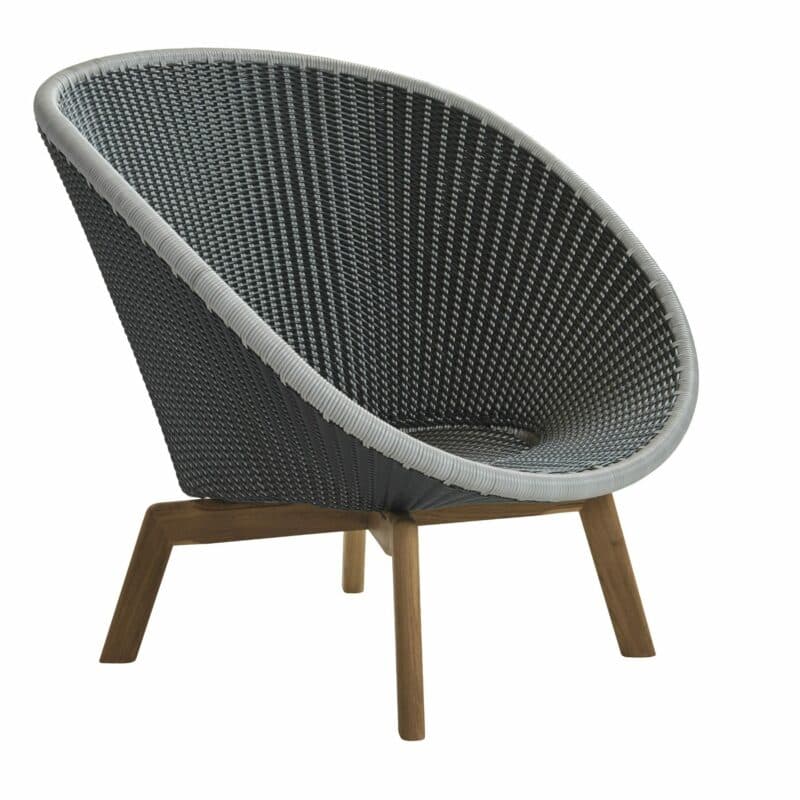 Cane-line Gartensessel "Peacock", Gestell Teakholz, Geflecht grau/hellgrau