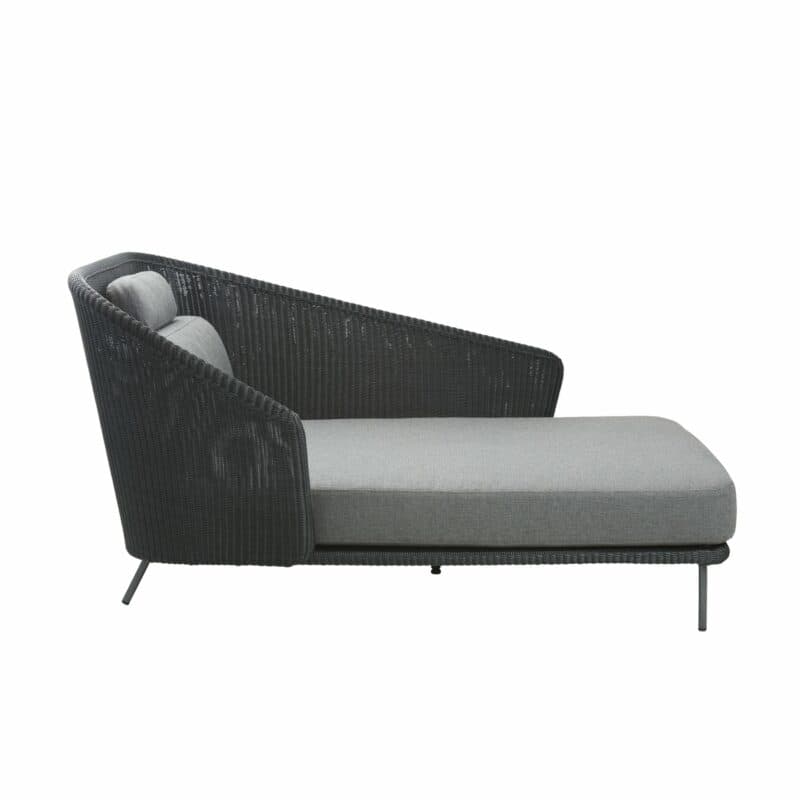 Cane-line "Mega" Daybed links, Geflecht graphit, SoftTouch- oder AirTouch-Kissen grau