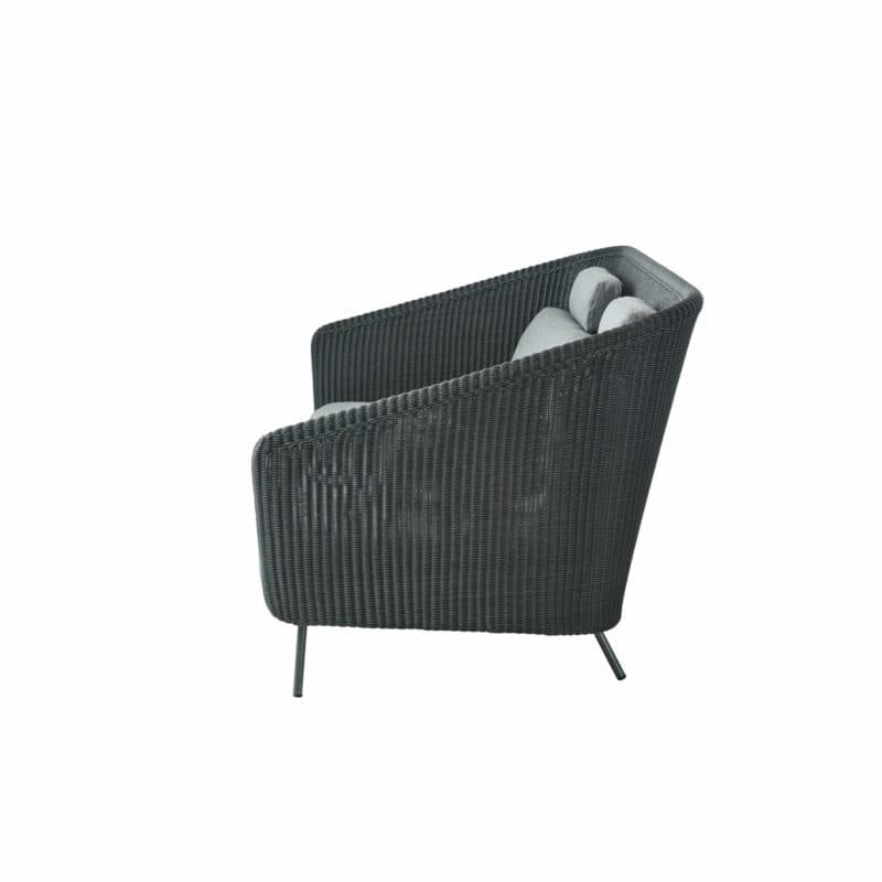 Cane-line "Mega" Loungesofa, Geflecht graphit, SoftTouch- oder AirTouch-Kissen grau
