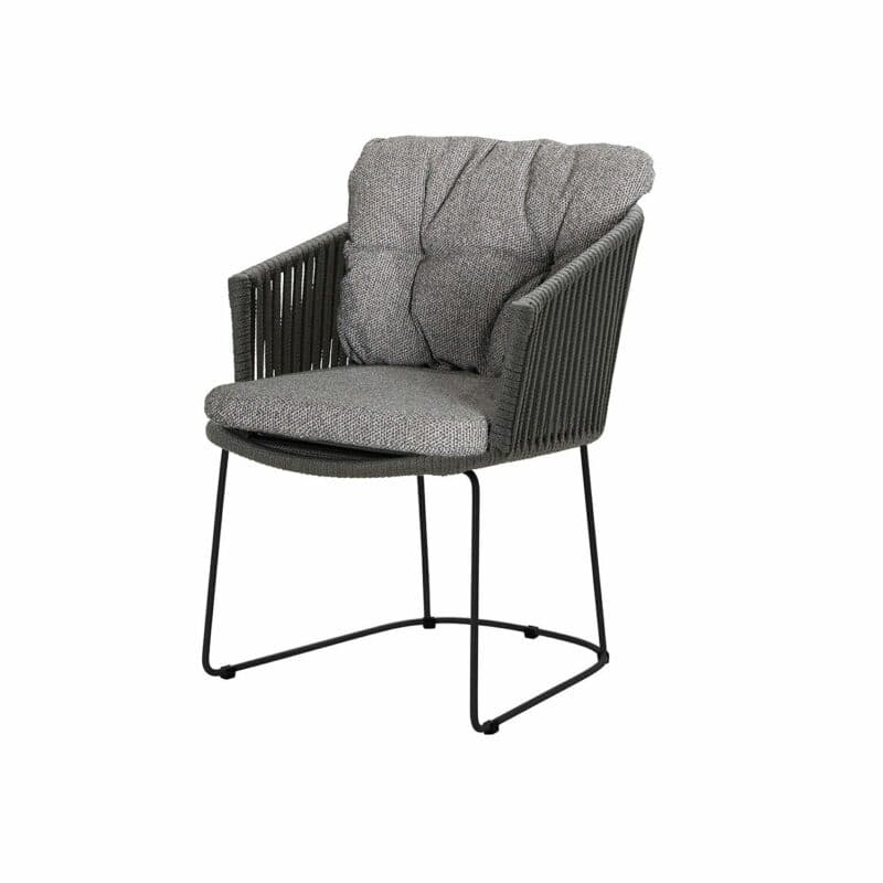 Cane-line Gartenstuhl "Moments", Rope dunkelgrau, mit Kissen Wove dunkelgrau