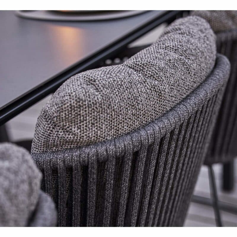 Cane-line Gartenstuhl "Moments", Rope dunkelgrau, mit Kissen Wove dunkelgrau