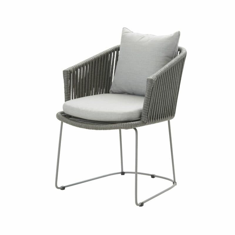 Cane-line Gartenstuhl "Moments", Rope grau, mit hellgrauen Kissen