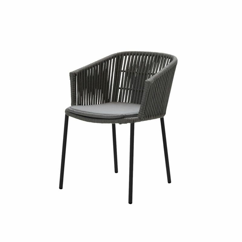 Cane-line Stapelstuhl "Moments", Rope dunkelgrau, mit Sitzkissen grau