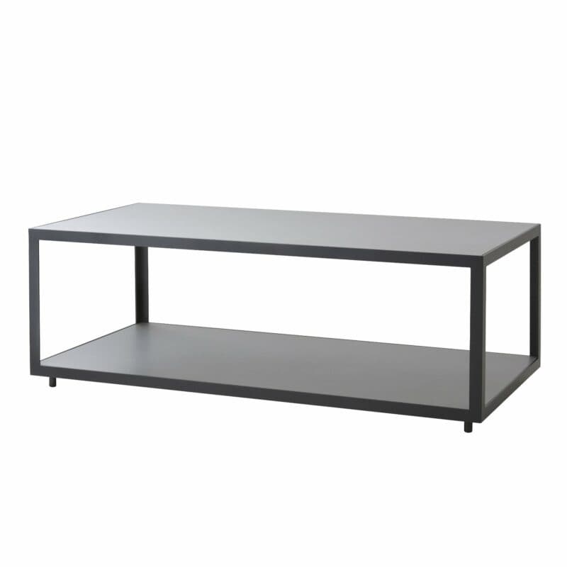 Cane-line Loungetisch "Level" 122 x 62 cm, Gestell Aluminium lavagrau, Tischplatte Keramik hellgrau