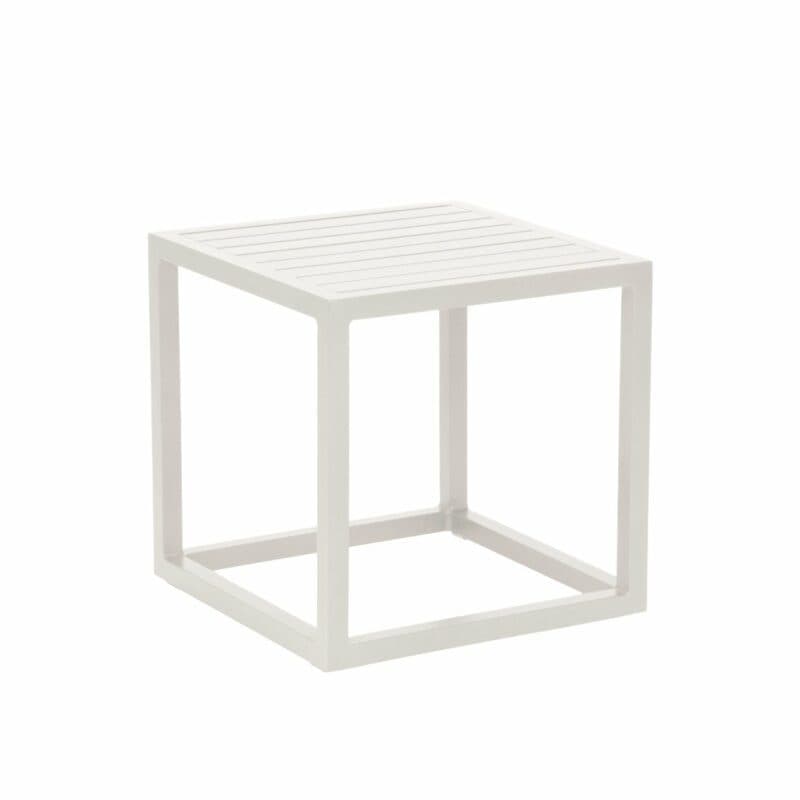 Stern "Robin" Beistelltisch, Gestell und Tischplatte aus Aluminium weiß