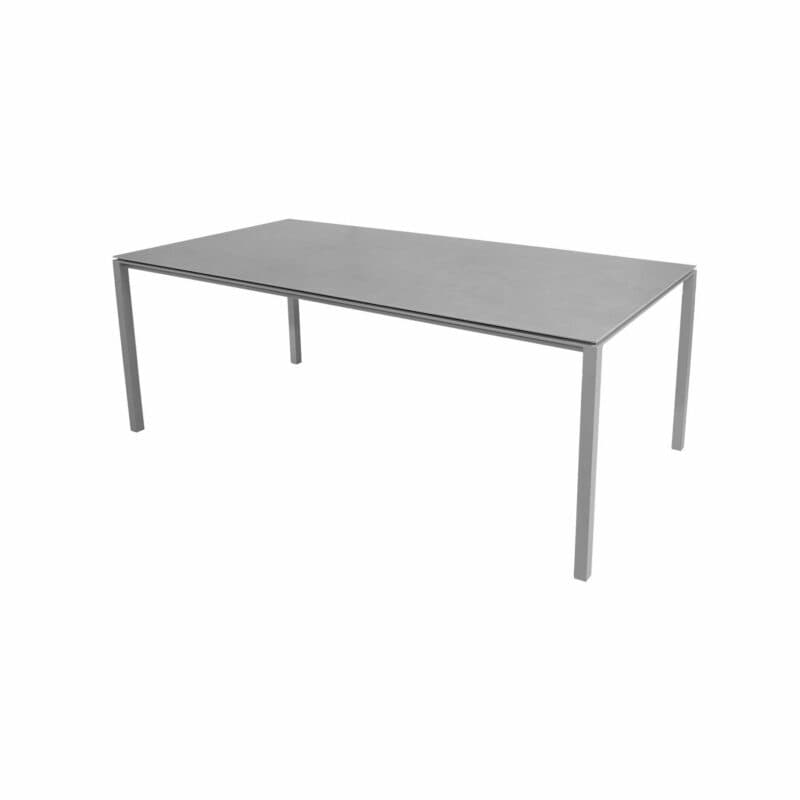 Cane-line Gartentisch "Pure", Gestell Aluminium hellgrau, Platte Keramik concrete-grey, 200x100 cm
