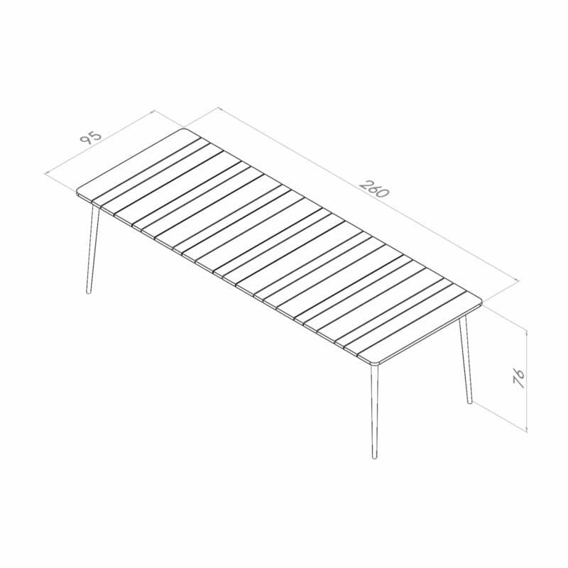 Niehoff Gartentisch "Luna", Gestell Aluminium anthrazit, Tischplatte Teakholz-Lamellen, Größe 260 cm
