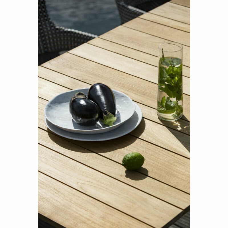 Niehoff Gartentisch "Luna", Gestell Aluminium anthrazit, Tischplatte Teakholz-Lamellen