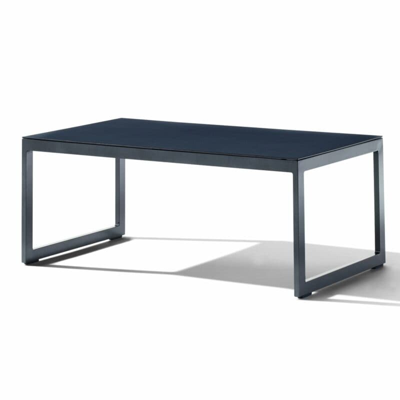 Sieger Loungetisch, Gestell Aluminium eisengrau, Tischplatte Glas eisengrau lackiert