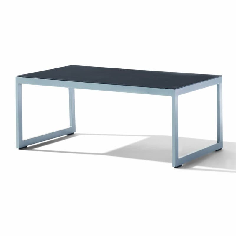 Sieger Loungetisch, Gestell Aluminium graphit, Tischplatte Glas eisengrau lackiert