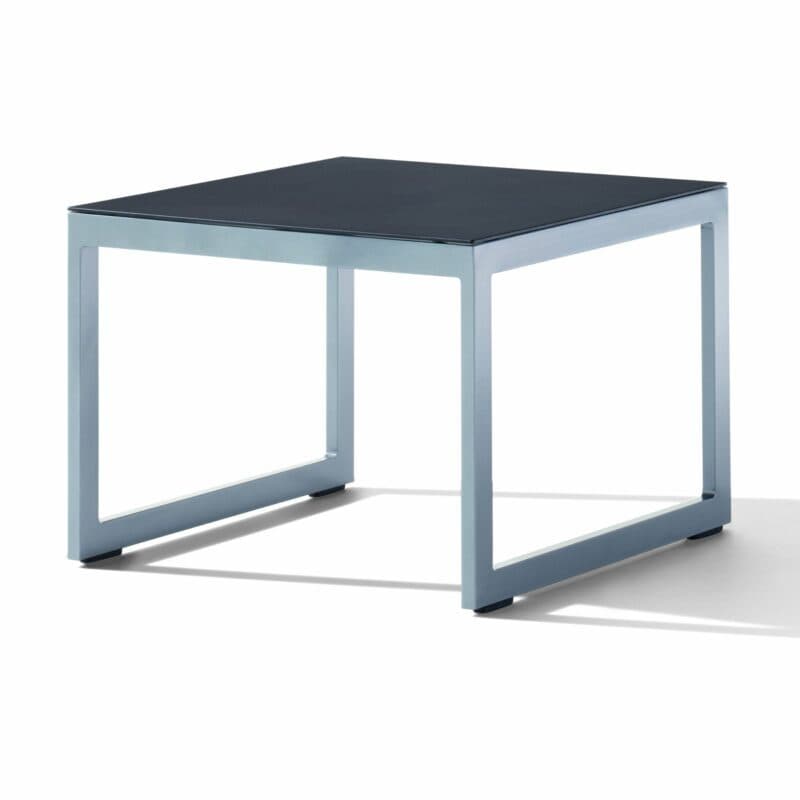 Sieger Loungetisch, Gestell Aluminium graphit, Tischplatte Glas eisengrau lackiert