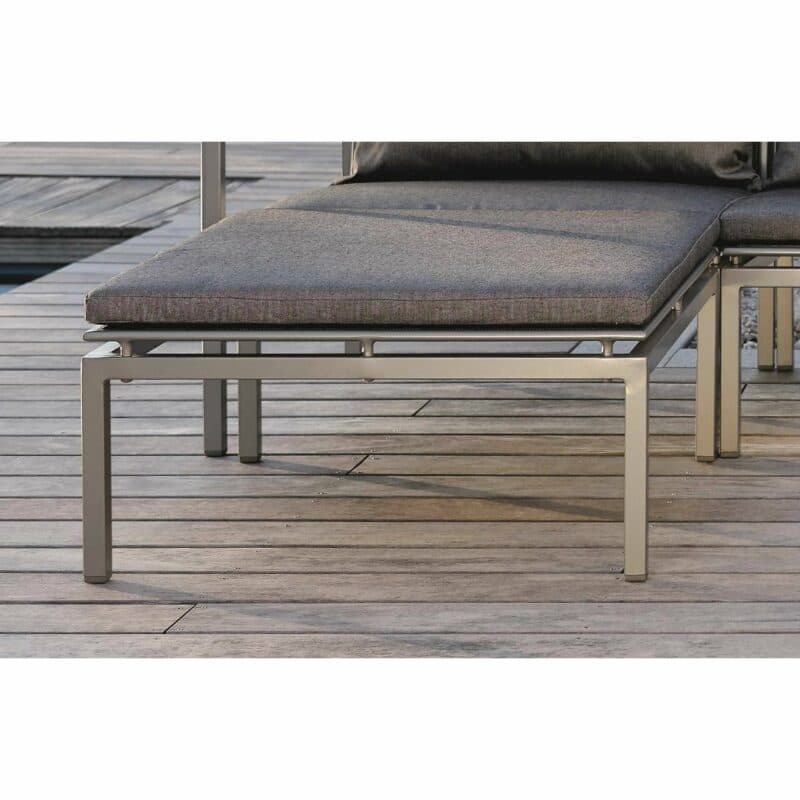 Stern Loungeserie "Skelby", Aluminium graphit, Hockerkissen schiefergrau