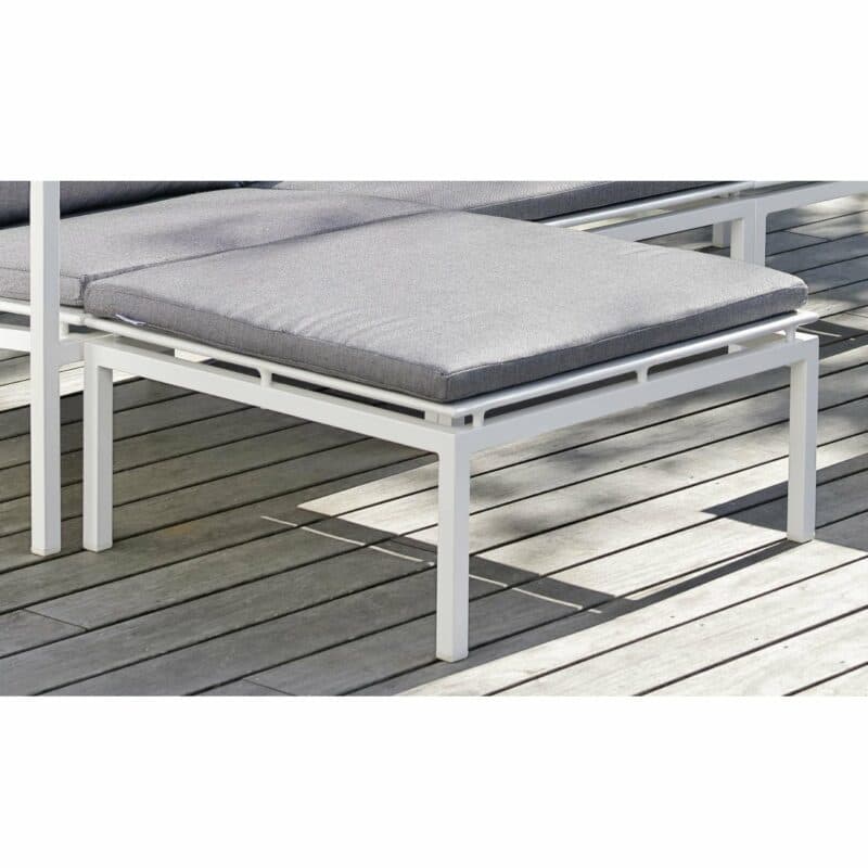 Stern Loungeserie "Skelby", Aluminium weiß, Hockerkissen seidengrau