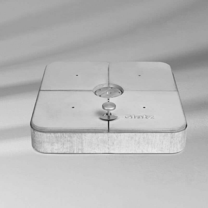 Rollensockelrahmen 150 kg, eckig, 80x80x14 cm, inkl. Gewichte-Set von GLATZ (© by GLATZ AG, Schweiz)