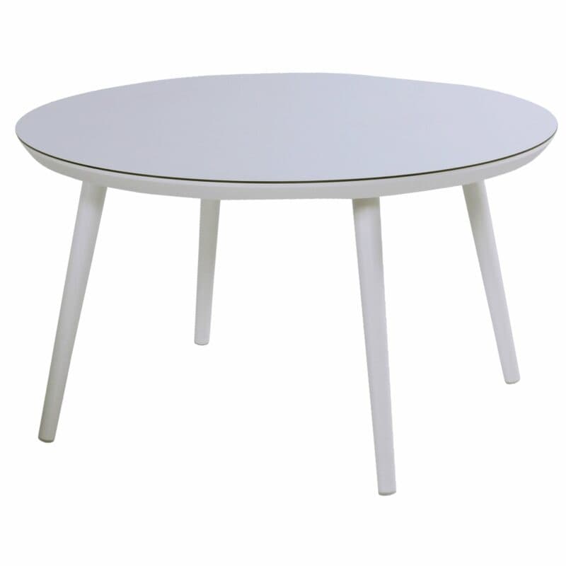 Hartman Sophie Studio Table, rund, Gestell Aluminium royal white, Tischplatte HPL white