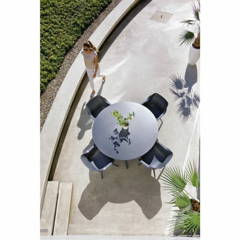 Hartman Sophie Studio Table, rund, Gestell Aluminium xerix, Tischplatte HPL anthrazit