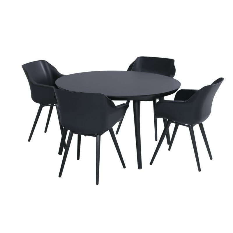 Hartman Sophie Studio Table, rund, Gestell Aluminium xerix, Tischplatte HPL anthrazit