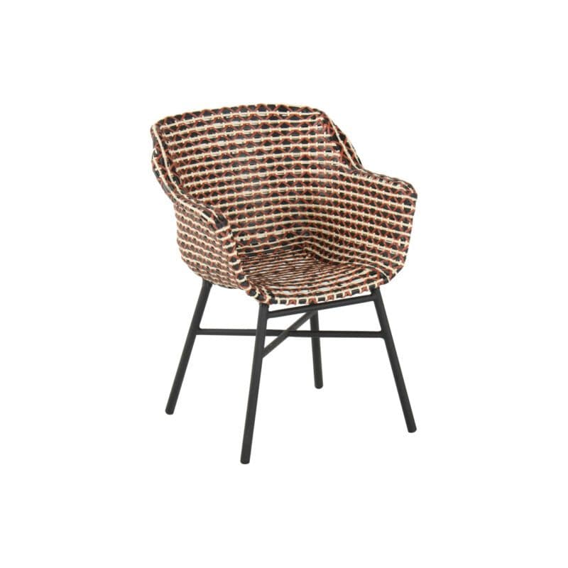 Hartman "Delphine" Gartenstuhl, Gestell Aluminium carbon black, Sitzfläche Geflecht coral red
