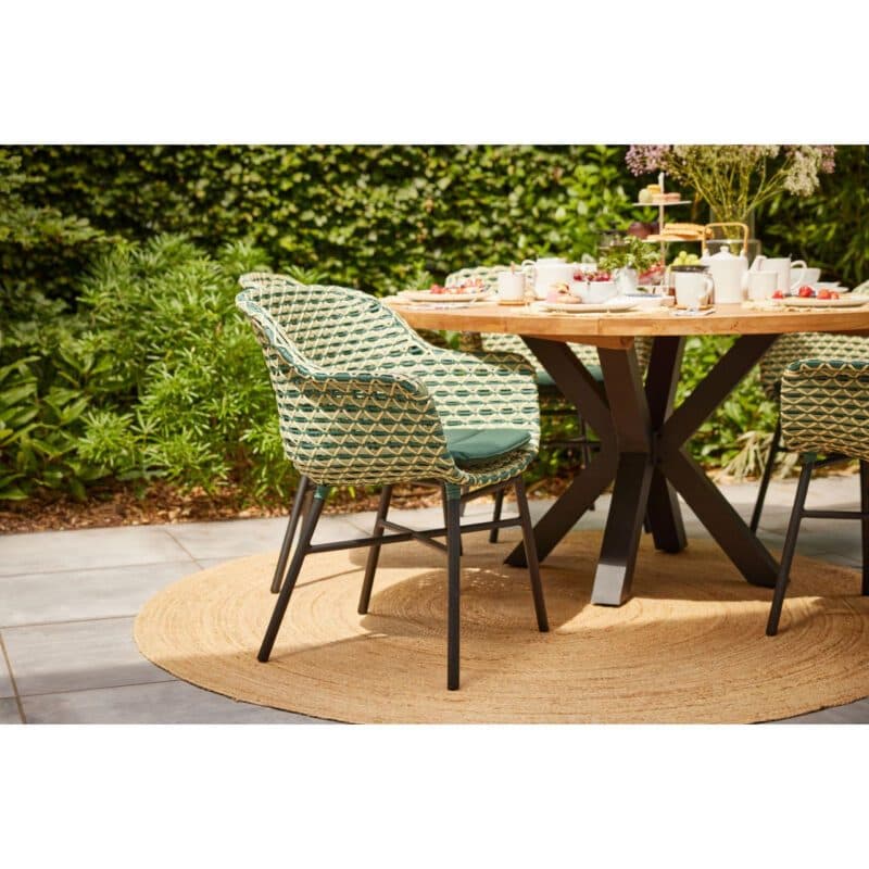 Hartman "Delphine" Gartenstuhl, Gestell Aluminium carbon black, Sitzfläche Emerald Green