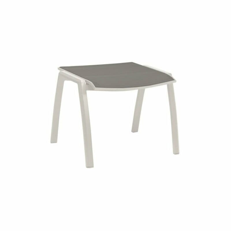 Stern Gartenhocker Kari, Gestell Aluminium weiß, Sitzfläche Textilgewebe silber
