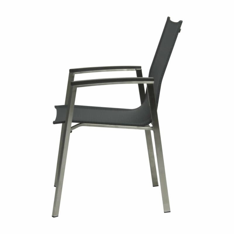 Stern Stapelsessel "New Top", Gestell Edelstahl, Textilen karbon, Armlehnen Aluminium anthrazit
