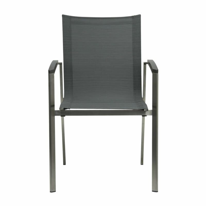 Stern Stapelsessel "New Top", Gestell Edelstahl, Textilen karbon, Armlehnen Aluminium anthrazit