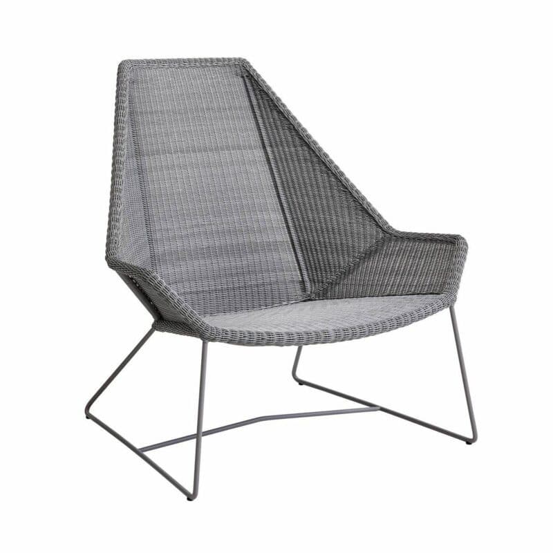 Cane-line "Breeze" Loungesessel mit hoher Rückenlehne, Polyrattan hellgrau