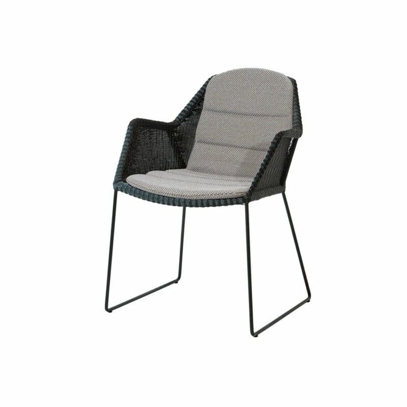 Cane-line "Breeze" Gartenstuhl, schwarz mit Auflage Focus hellgrau