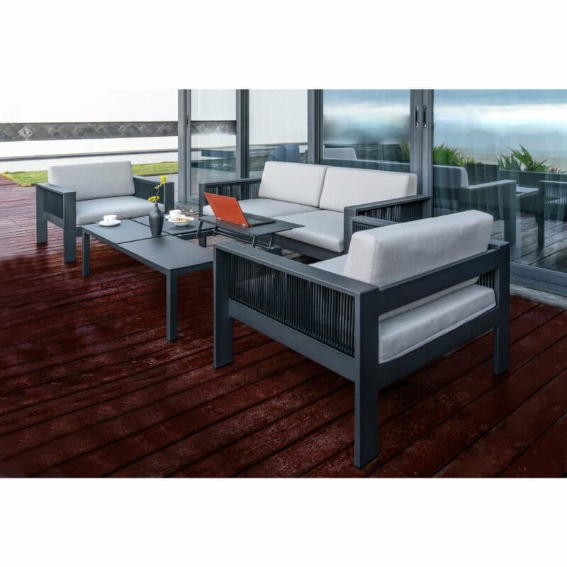 Home Islands Loungegruppe "Miray", bestehend aus einem Loungesofa und zwei Loungesesseln