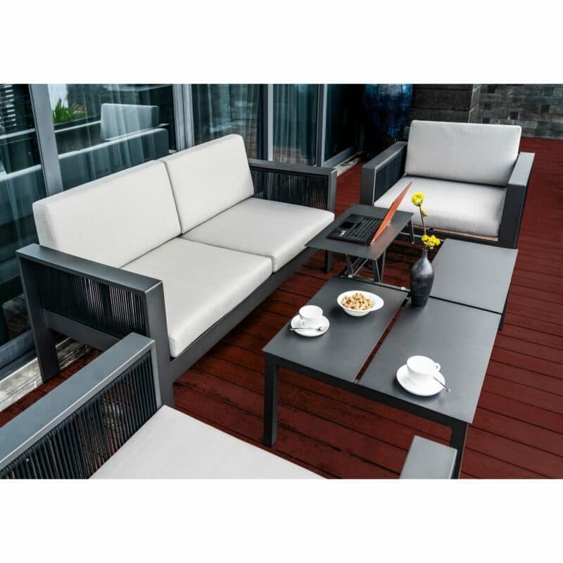 Home Islands Loungegruppe "Miray", bestehend aus einem Loungesofa und zwei Loungesesseln