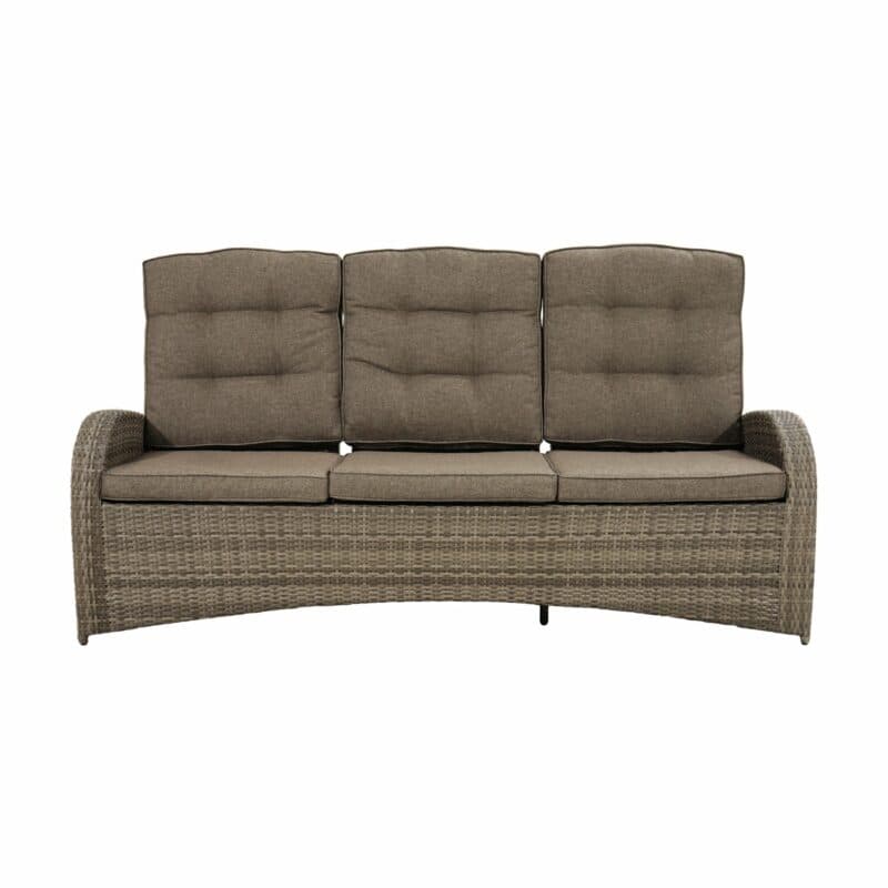 Ploß "Rabida Comfort" Speise-/Loungesofa 3-sitzig, Polyrattangeflecht doppel-halbrund champagner meliert inkl. Sitz- und Rückenpolster savanna (Copyright Ploß & Co.)