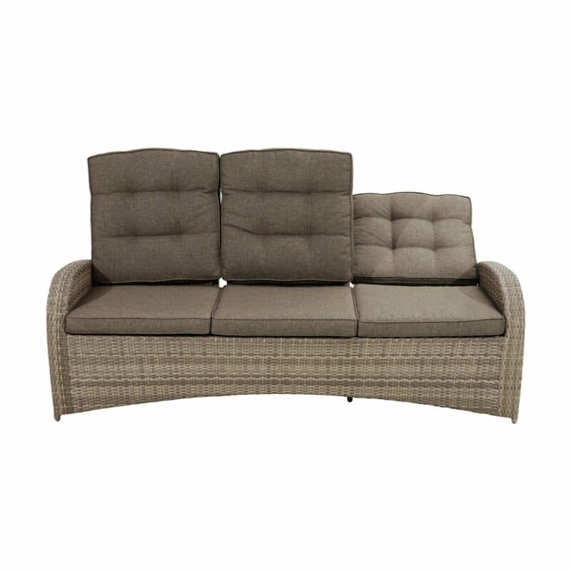 Ploß "Rabida Comfort" Speise-/Loungesofa 3-sitzig, Polyrattangeflecht doppel-halbrund champagner meliert inkl. Sitz- und Rückenpolster savanna (Copyright Ploß & Co.)