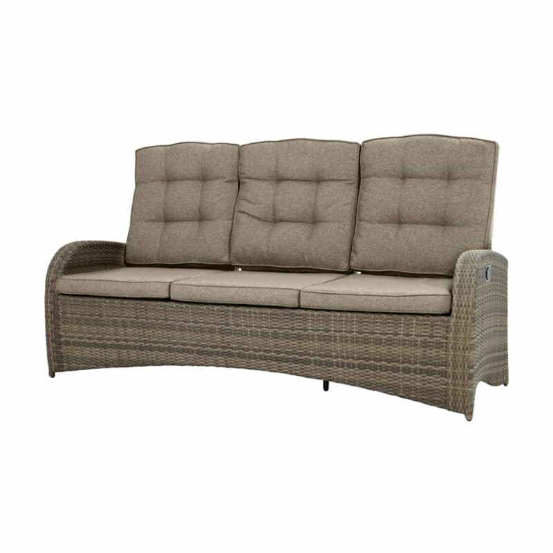 Ploß "Rabida Comfort" Speise-/Loungesofa 3-sitzig, Polyrattangeflecht doppel-halbrund champagner meliert inkl. Sitz- und Rückenpolster savanna (Copyright Ploß & Co.)