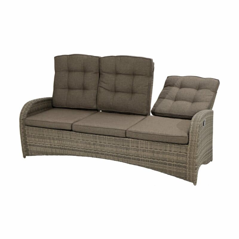 Ploß "Rabida Comfort" Speise-/Loungesofa 3-sitzig, Polyrattangeflecht doppel-halbrund champagner meliert inkl. Sitz- und Rückenpolster savanna (Copyright Ploß & Co.)