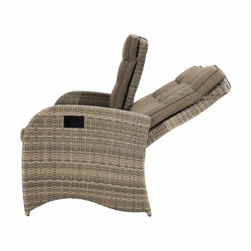 Ploß "Rabida Comfort" Speise-/Loungesofa 3-sitzig, Polyrattangeflecht doppel-halbrund champagner-meliert inkl. Sitz- und Rückenpolster savanna (Copyright Ploß & Co.)