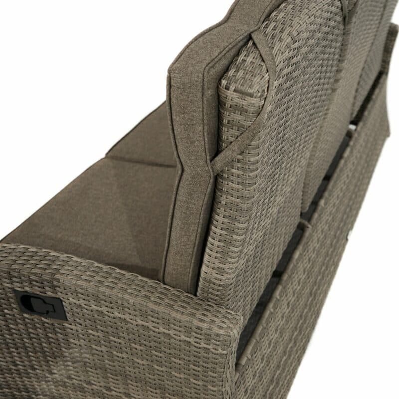 Ploß "Rabida Comfort" Speise-/Loungesofa 3-sitzig, Polyrattangeflecht doppel-halbrund champagner meliert inkl. Sitz- und Rückenpolster savanna (Copyright Ploß & Co.)