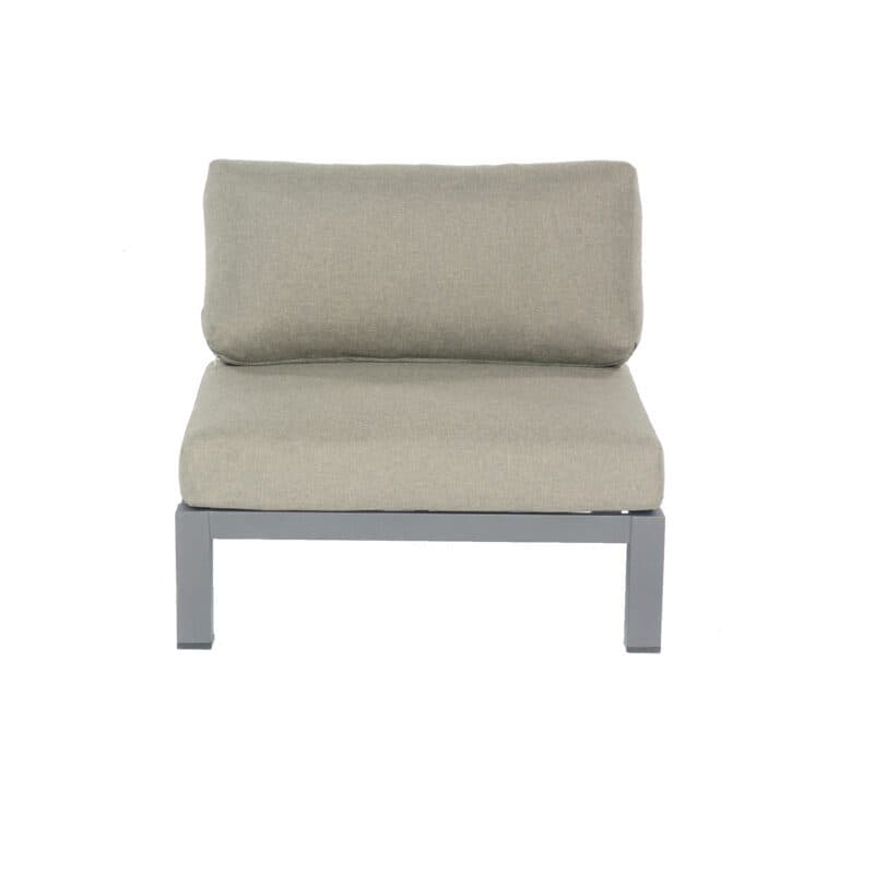 SonnenPartner Mittelmodul "Equila", Gestell Aluminium anthrazit und Teakholz, Textilgewebe taupe