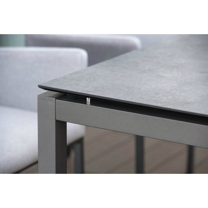 Stern Gartentisch, Gestell Aluminium anthrazit, Tischplatte HPL metallic grau