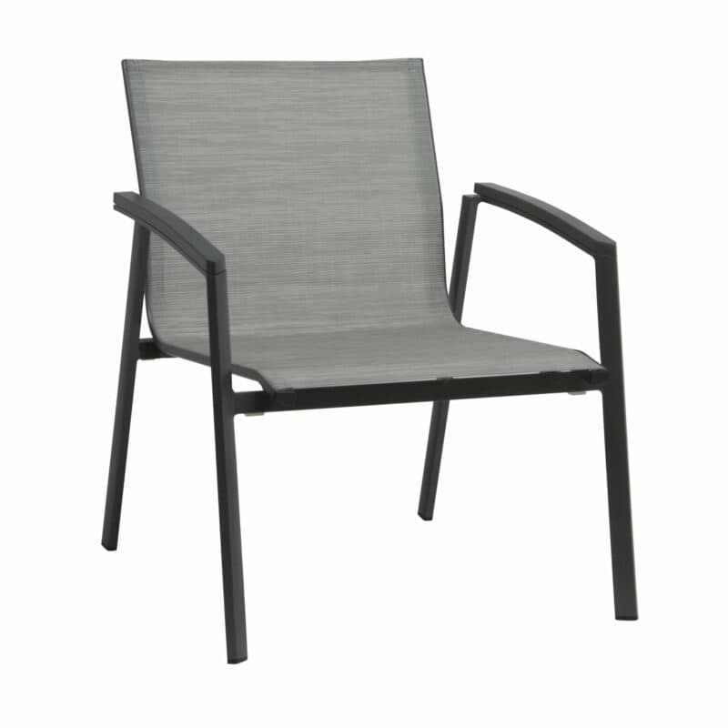 Stern Loungesessel "New Top", Gestell Aluminium anthrazit, Textilgewebe silberfarben, Armlehnen anthrazit
