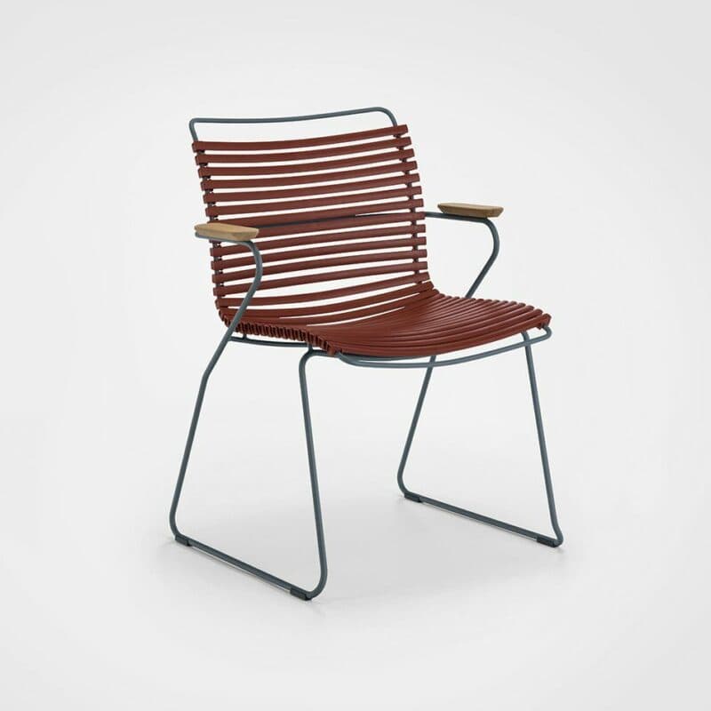 Houe "Click" Gartenstuhl mit Armlehnen, Farbe paprika