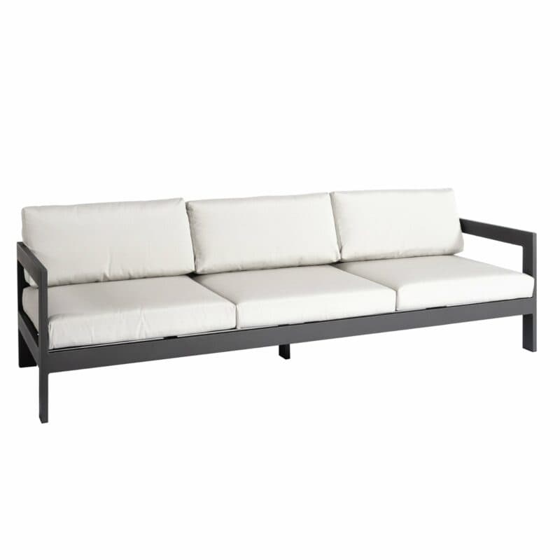Jati&Kebon "Vigo" 3-Sitzer Loungesofa, Gestell Aluminium eisengrau mit Sitz- und Rückenkissen shingles