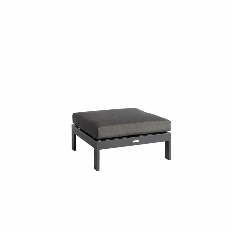 Jati&Kebon "Vigo" Loungehocker, Gestell Aluminium eisengrau mit Sitzkissen charcoal